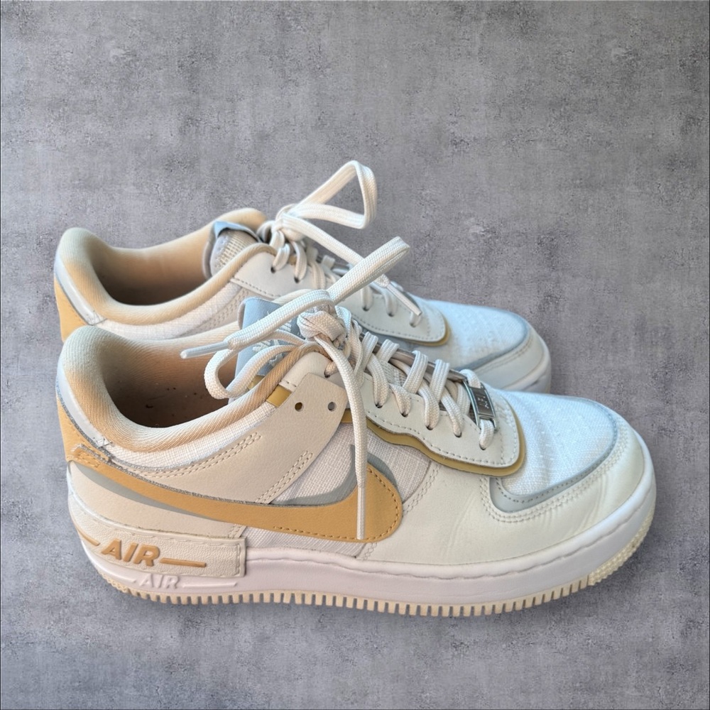 White and Tan Nike Sneakers